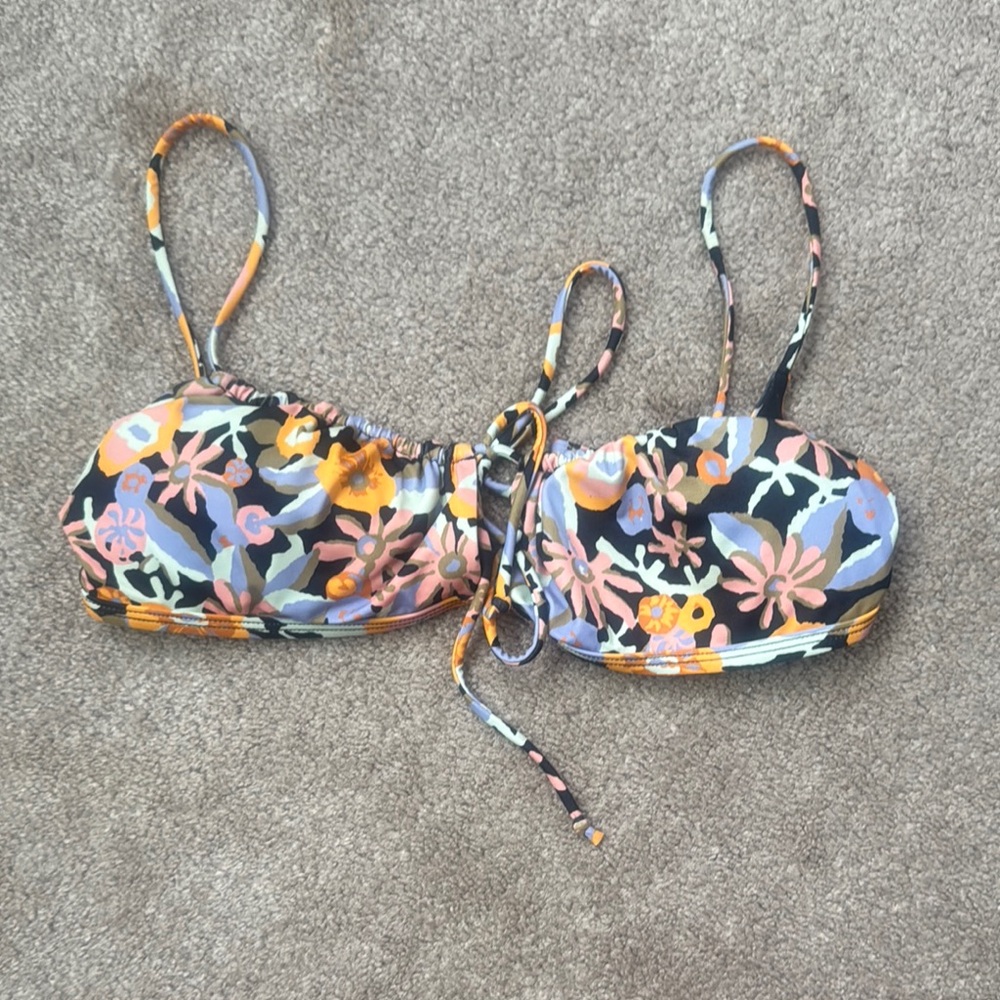 RVCA Floral Bikini Top with Adjustable Straps